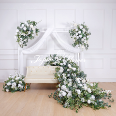 TOPTEN TR019 Artificial Flower Table Runner 240*50cm for Wedding and Events Decoration