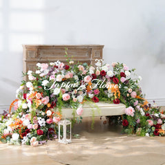 TOPTEN TR020 Artificial Flower Table Runner 350*100cm for Wedding and Events Decoration