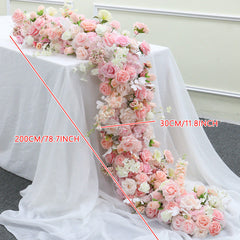 TOPTEN TR016 Artificial Flower Runner 200*40cm for Wedding Event Decoration