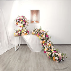 TOPTEN TR009 Artificial Flower Runner 200*45cm for Wedding Event Decoration