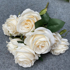TOPTEN LF001 Artificial 9-heads Rose for Home Party Wedding Decoration