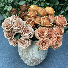 TOPTEN LF002 Artificial 9-heads Rose for Home Party Wedding Decoration