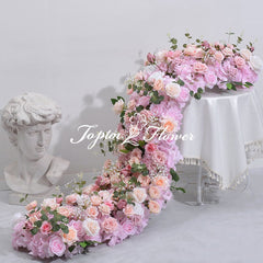 TOPTEN TR021 Artificial Flower Table Runner 350*100cm for Wedding and Events Decoration