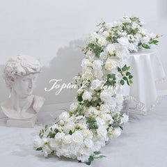 TOPTEN TR021 Artificial Flower Table Runner 350*100cm for Wedding and Events Decoration
