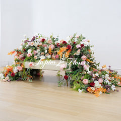 TOPTEN TR020 Artificial Flower Table Runner 350*100cm for Wedding and Events Decoration