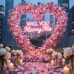 TOPTEN AR038 Heart-shaped Artificial Flower Arch for Wedding&Events to Decoration