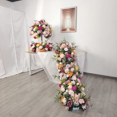 TOPTEN TR009 Artificial Flower Runner 200*45cm for Wedding Event Decoration