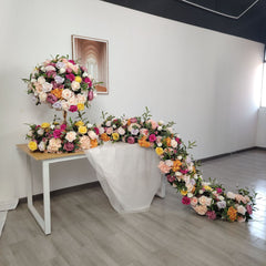 TOPTEN TR009 Artificial Flower Runner 200*45cm for Wedding Event Decoration
