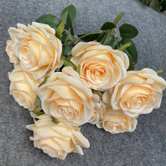 TOPTEN LF001 Artificial 9-heads Rose for Home Party Wedding Decoration