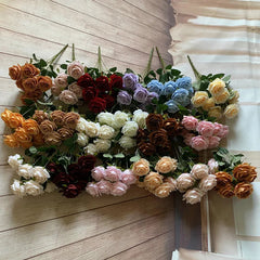 TOPTEN LF002 Artificial 9-heads Rose for Home Party Wedding Decoration