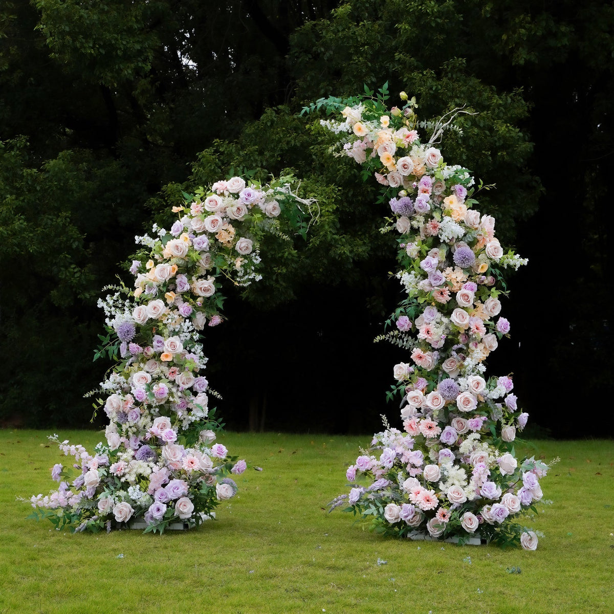 TOPTEN AR039 Ivory Shape Artificial Flower Arch for Wedding Events to Decoration