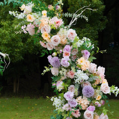 TOPTEN AR039 Ivory Shape Artificial Flower Arch for Wedding Events to Decoration