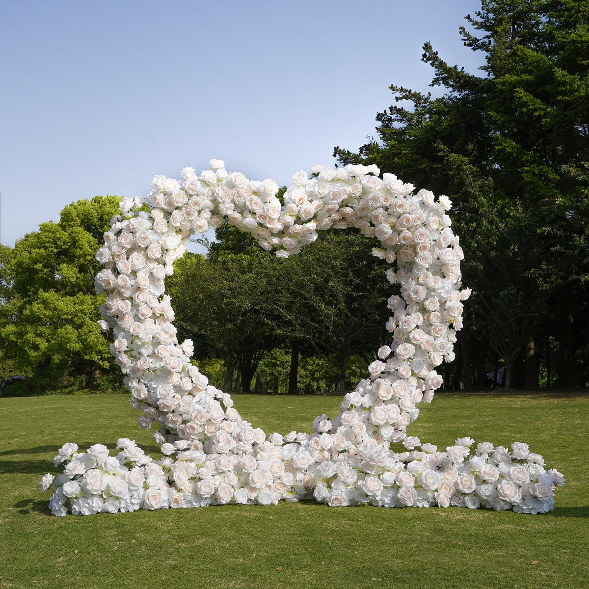 TOPTEN AR009 Heart-shaped Hight 2.2m Artificial Flower Arch for Wedding Events Decor