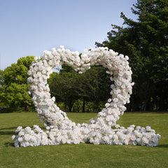 TOPTEN AR009 Heart-shaped Hight 2.2m Artificial Flower Arch for Wedding Events Decor