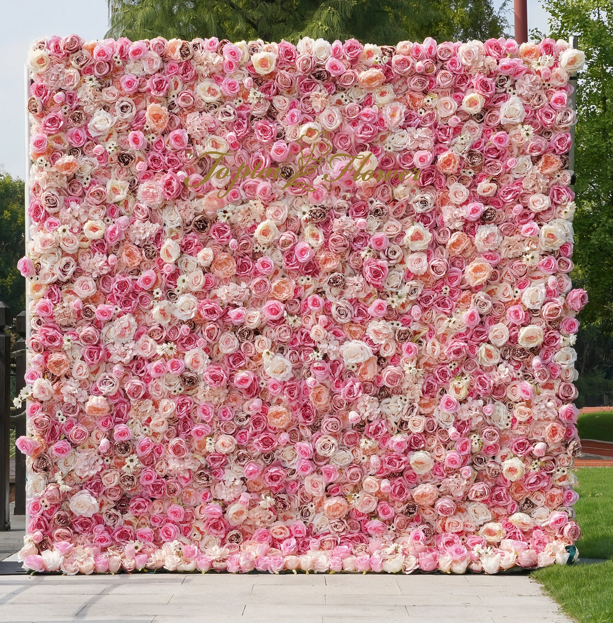 TOPTEN FW017 Artificial Flower Wall 8*8ft for Wedding Party Event Decoration