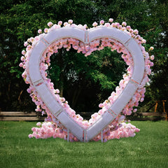 TOPTEN AR016 Heart-shaped Artificial Flower Arch for Wedding Events to Decoration