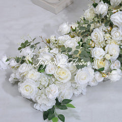 TOPTEN TR021 Artificial Flower Table Runner 350*100cm for Wedding and Events Decoration