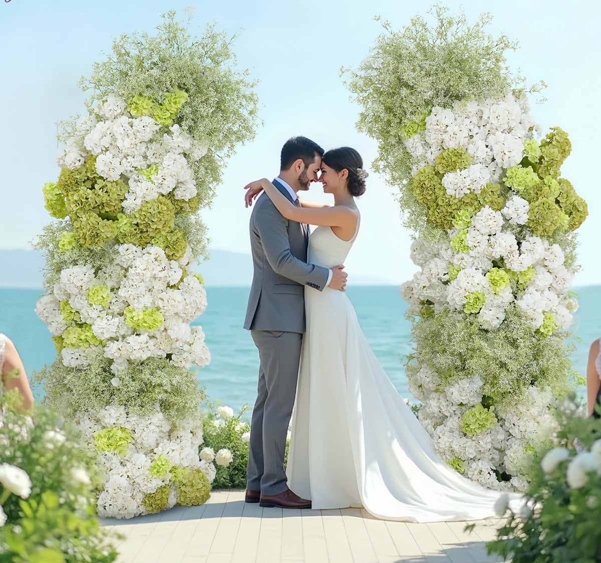 TOPTEN AR023 ivory shape wedding silk flower arch to decoration
