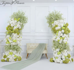TOPTEN AR023 ivory shape wedding silk flower arch to decoration