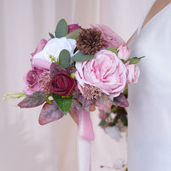 TOPTEN HB001 Artificial Bridal Bouquet 20cm for Wedding Event Decoration