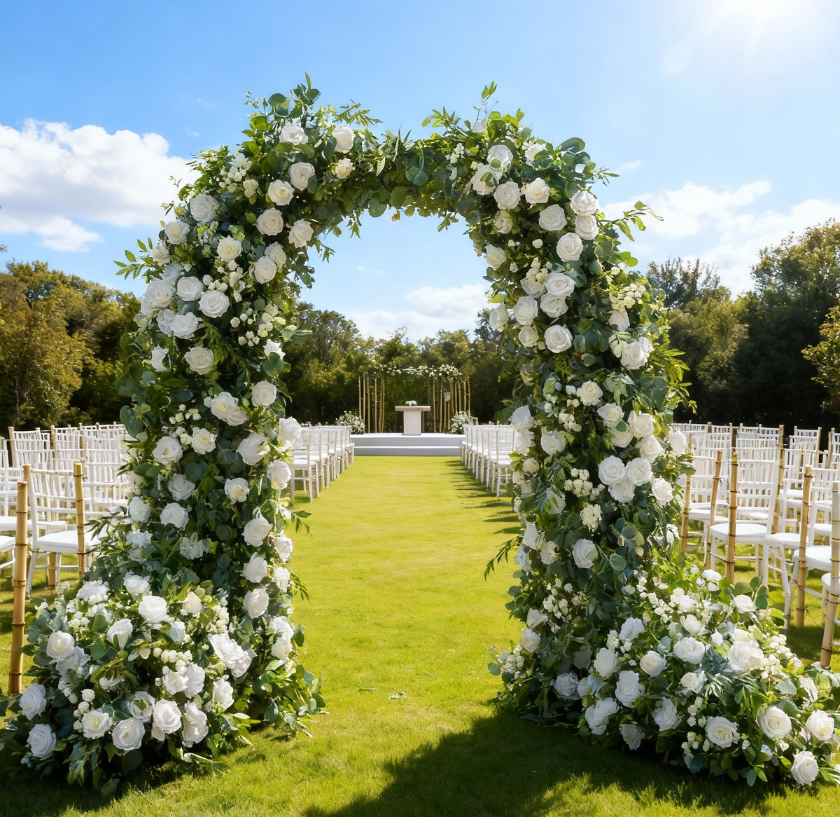 TOPTEN AR013 Artificial Flower 2.2*2.2m Arch for Wedding Events Decor
